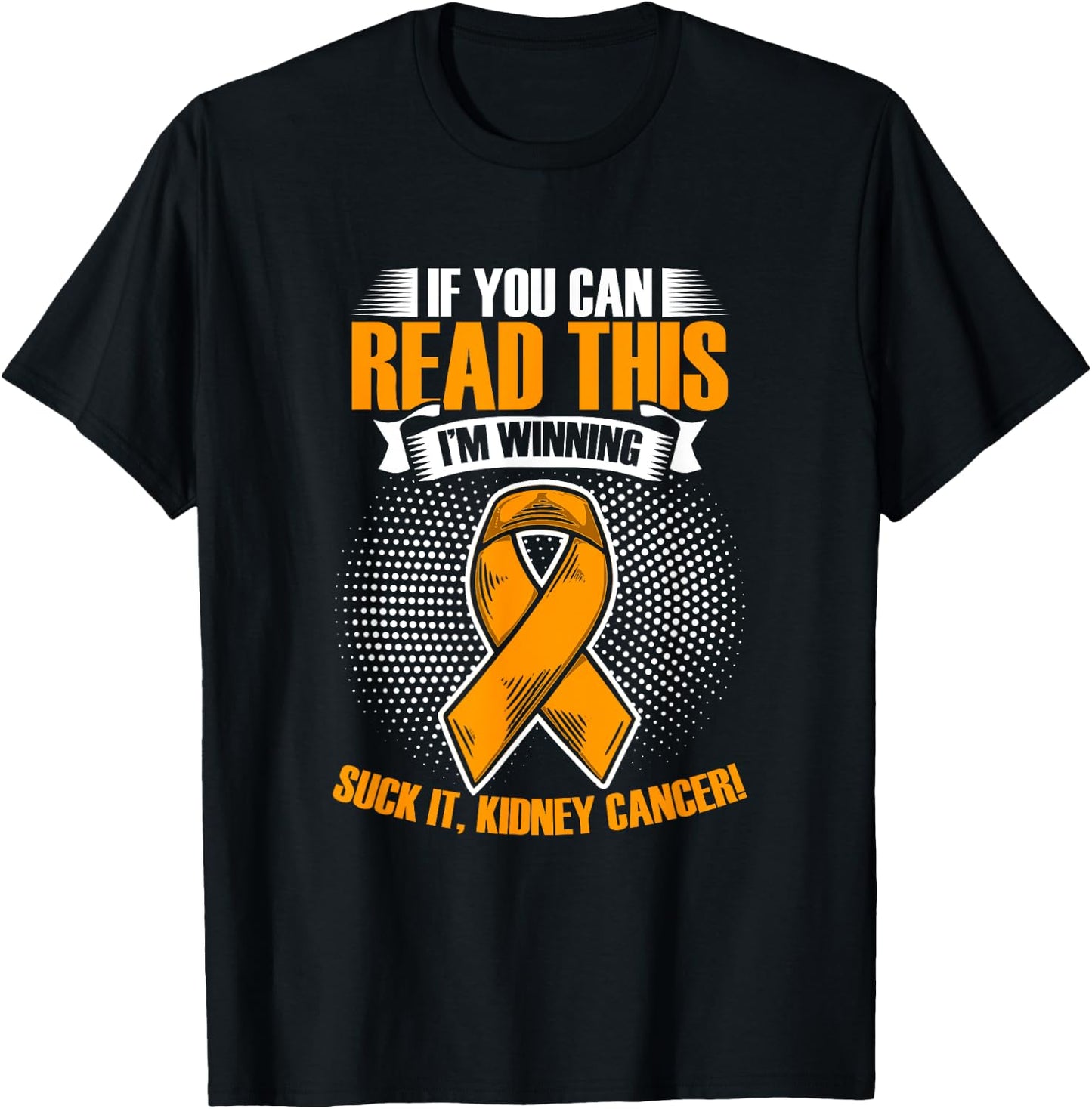 Support Ribbon I'm Winning Kidney Cancer Survivor T-Shirt - T-Shirt | Black