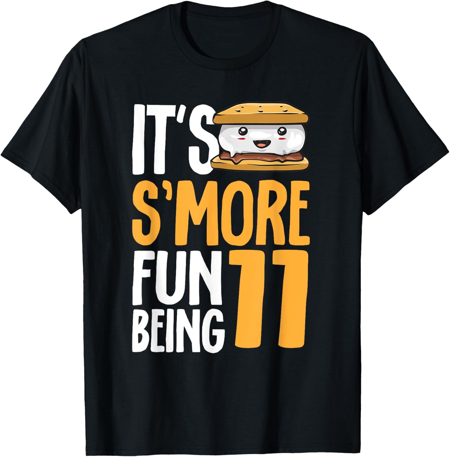 S’more Campfire 11th Birthday Marshmallow Camping Smore T-Shirt - T-Shirt | Black