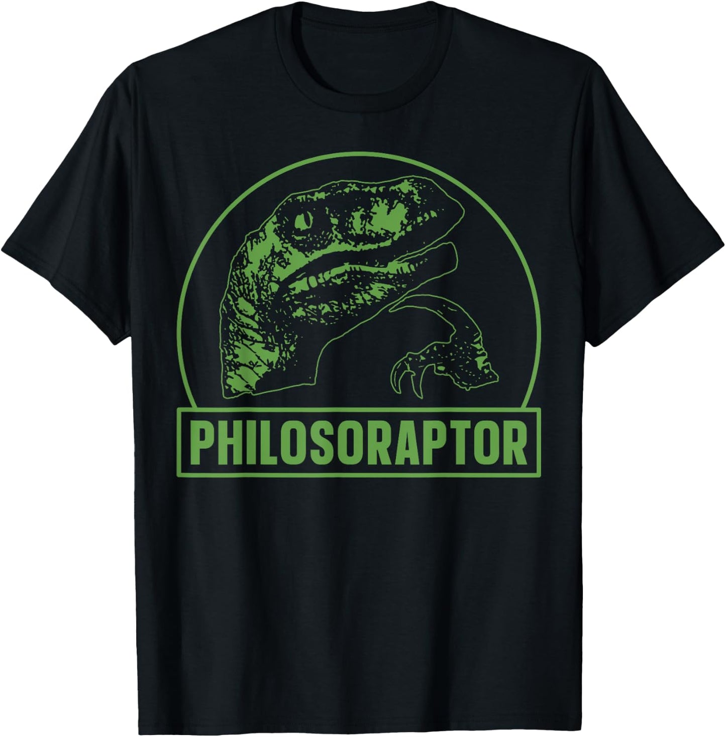 Philosoraptor Funny Philosophy Meme Velociraptor Dinosaur T-Shirt - T-Shirt | Black