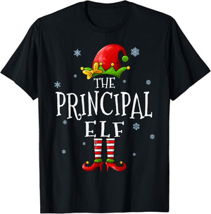 The Principal Elf Squad Funny Xmas Groupe Matching Christmas T-Shirt - T-Shirt | Black