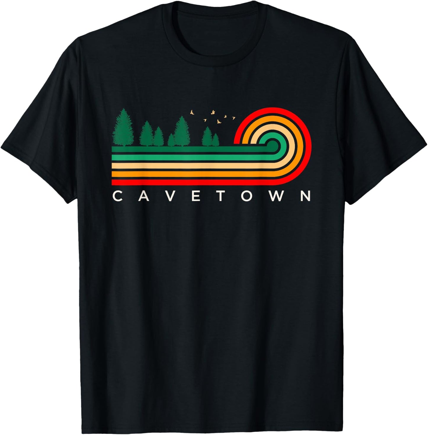 Evergreen Vintage Stripes Cavetown, Maryland T-Shirt - T-Shirt | Black