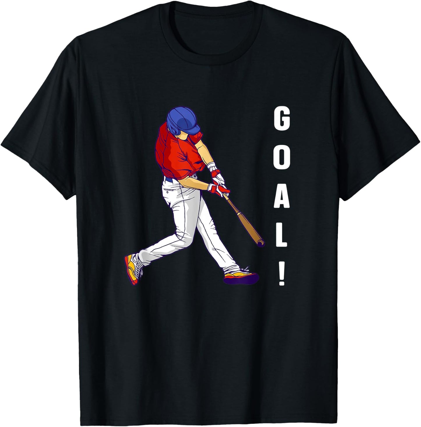 GOAL! Baseball Player Funny Sports Saying Soccer/Hockey T-Shirt - T-Shirt | Black