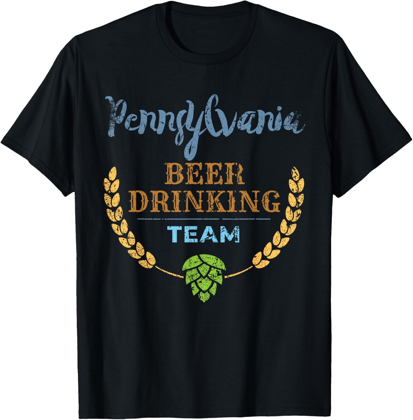 Pennsylvania Beer Drinking Team Vintage Style T-Shirt - T-Shirt | Black