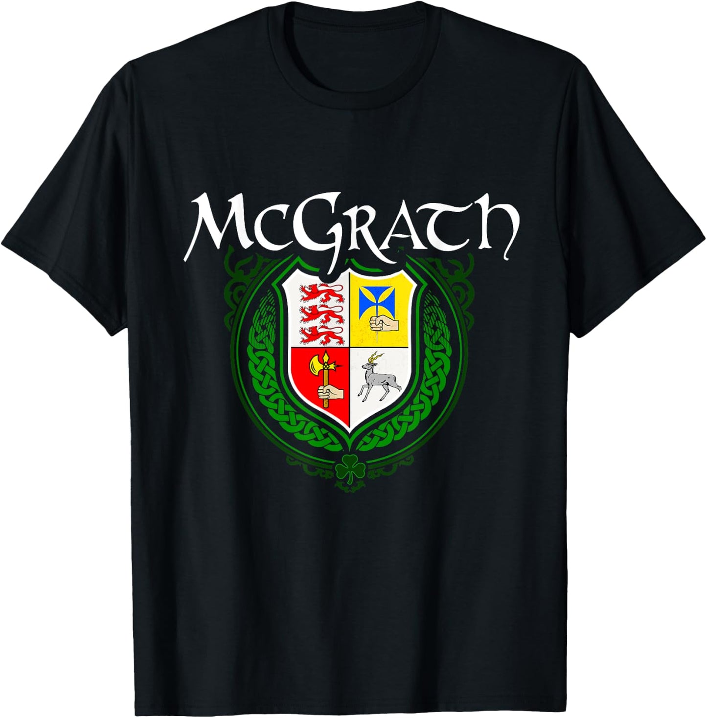 McGrath Surname Irish Clan Tartan Badge Ireland T-Shirt - T-Shirt | Black
