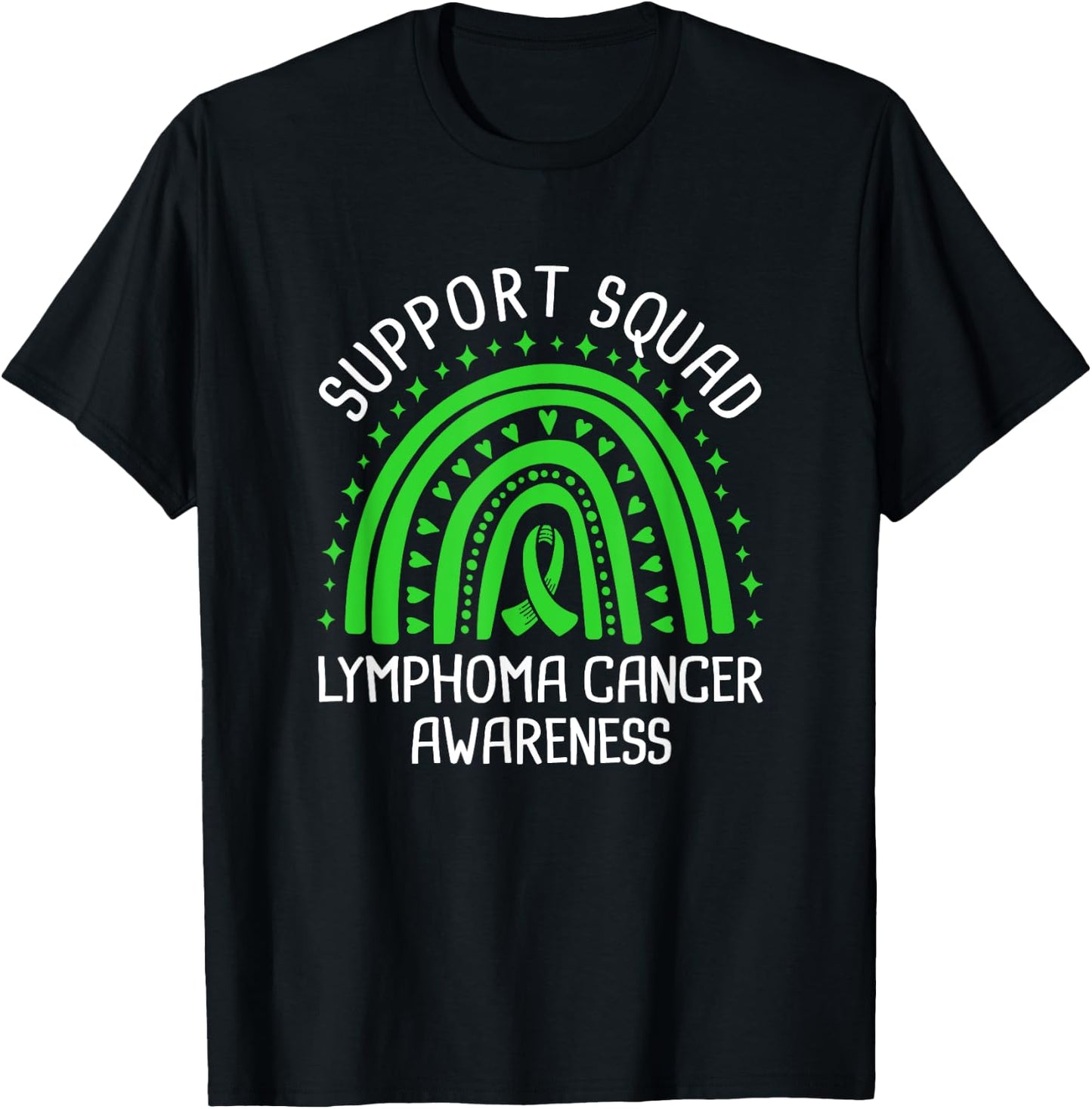 Support Squad Lymphoma Cancer Awareness T-Shirt - T-Shirt | Black