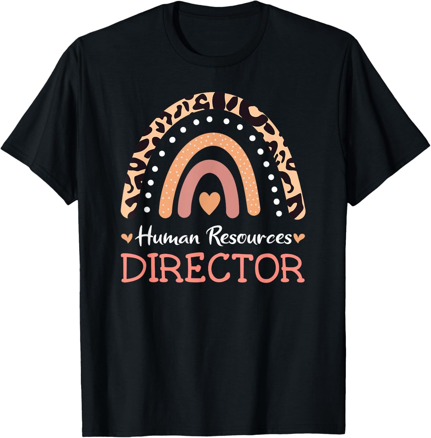 Human Resources Director Leopard Rainbow Appreciation T-Shirt - T-Shirt | Black