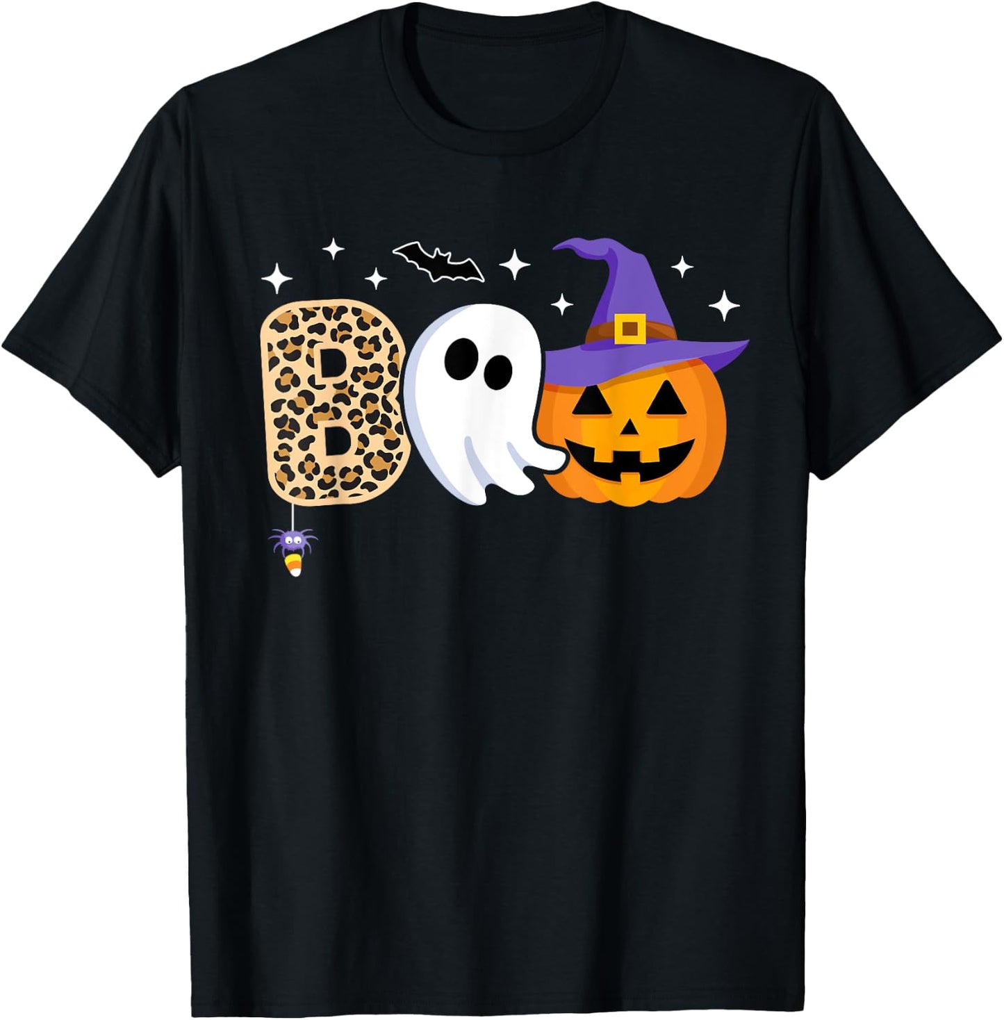 Halloween Boo Spooky Season Ghost Witch Women Toddler Girls T-Shirt - T-Shirt | Black