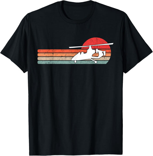 Gyrocopter Retro Autogyro Vintage T-Shirt - T-Shirt | Black