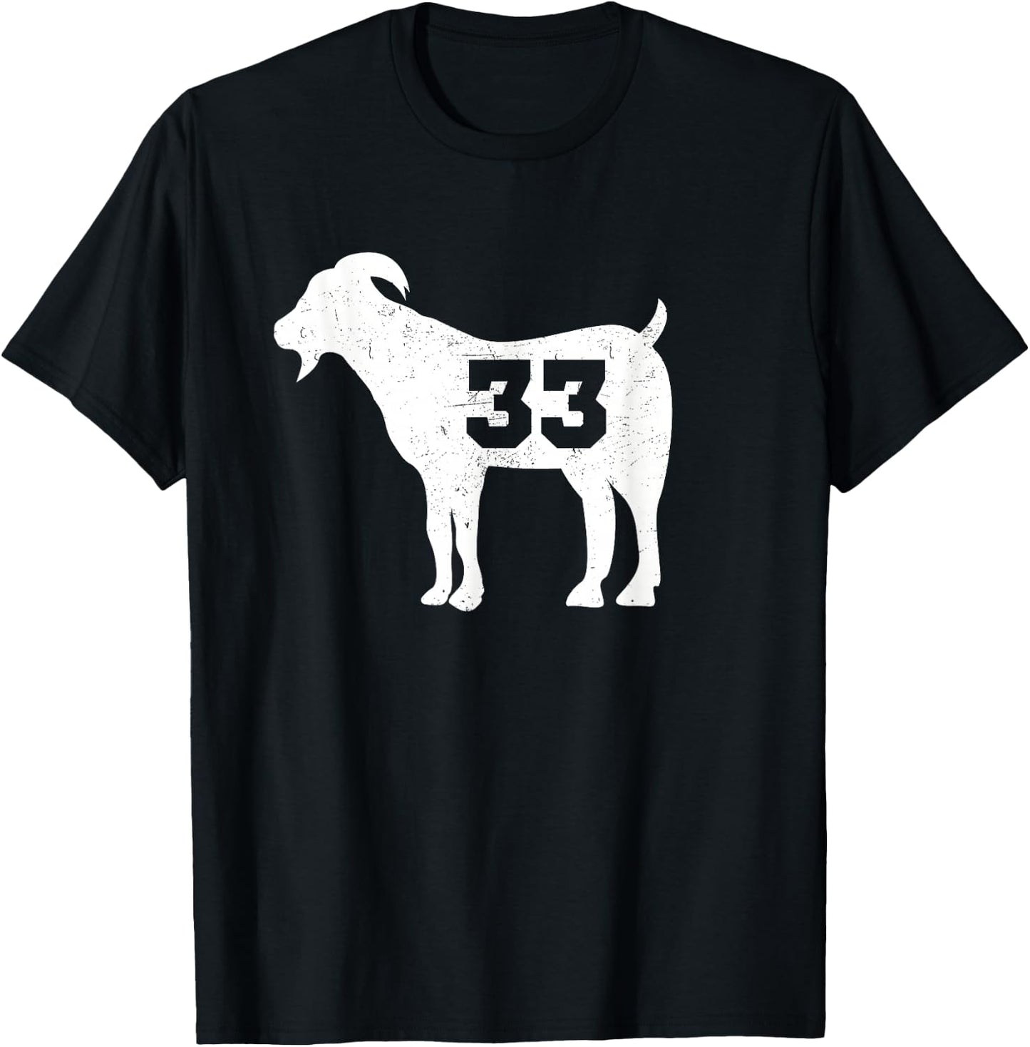 Vintage Distressed GOAT 33 T-Shirt - T-Shirt | Black
