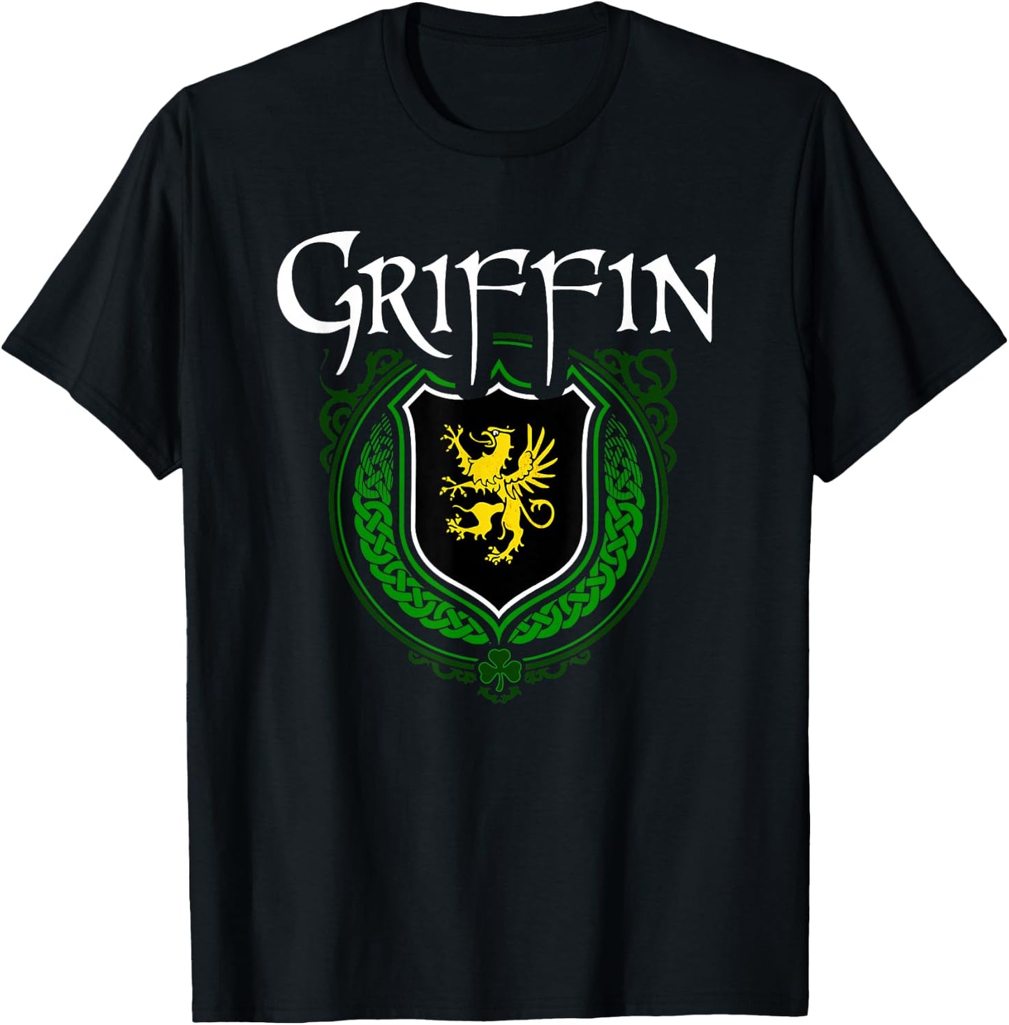 Griffin Surname Irish Clan Tartan Badge Ireland T-Shirt - T-Shirt | Black