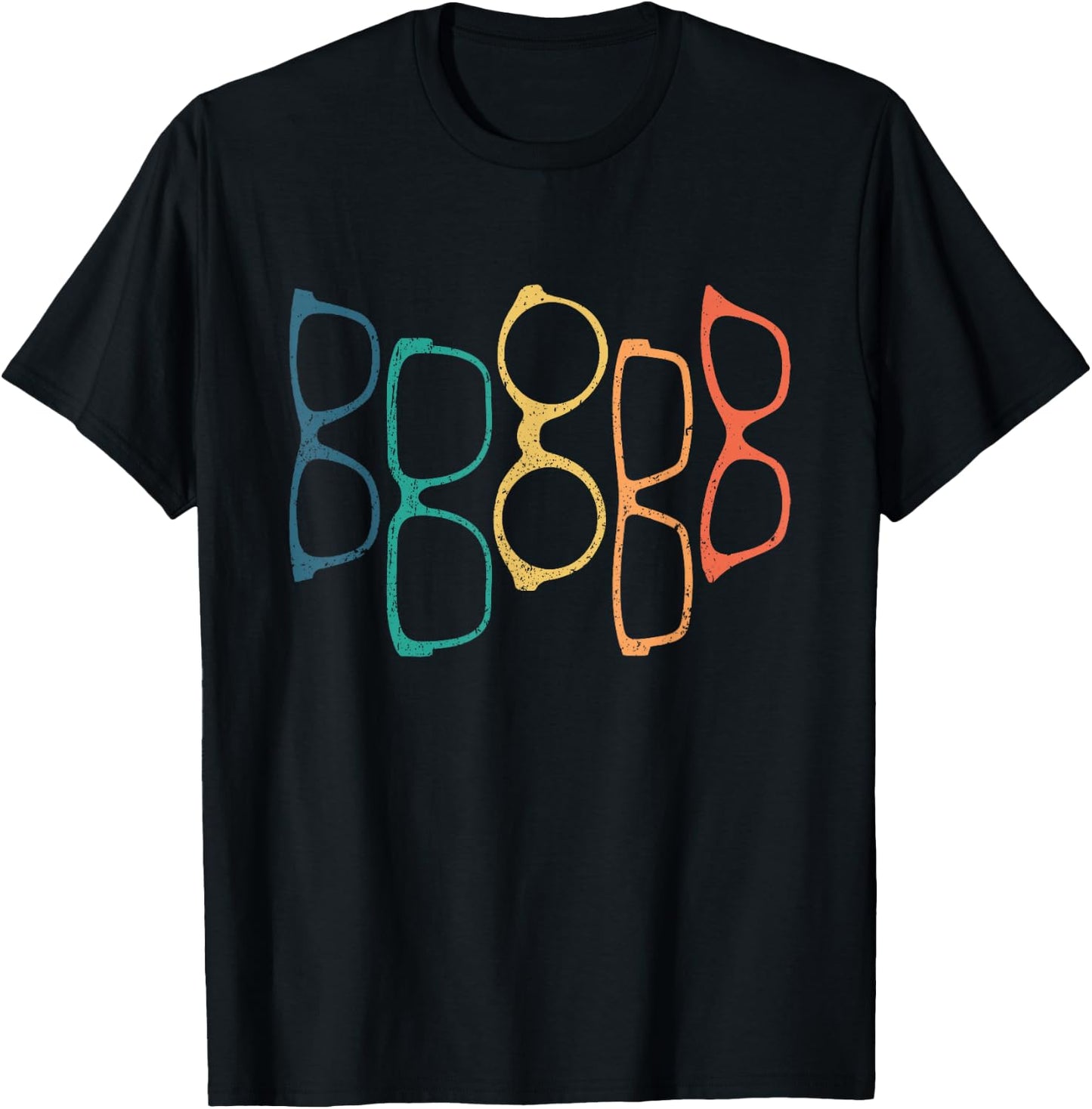 Retro Eyeglasses Eye Glass Doctor Glasses Wearer Optician T-Shirt - T-Shirt | Black