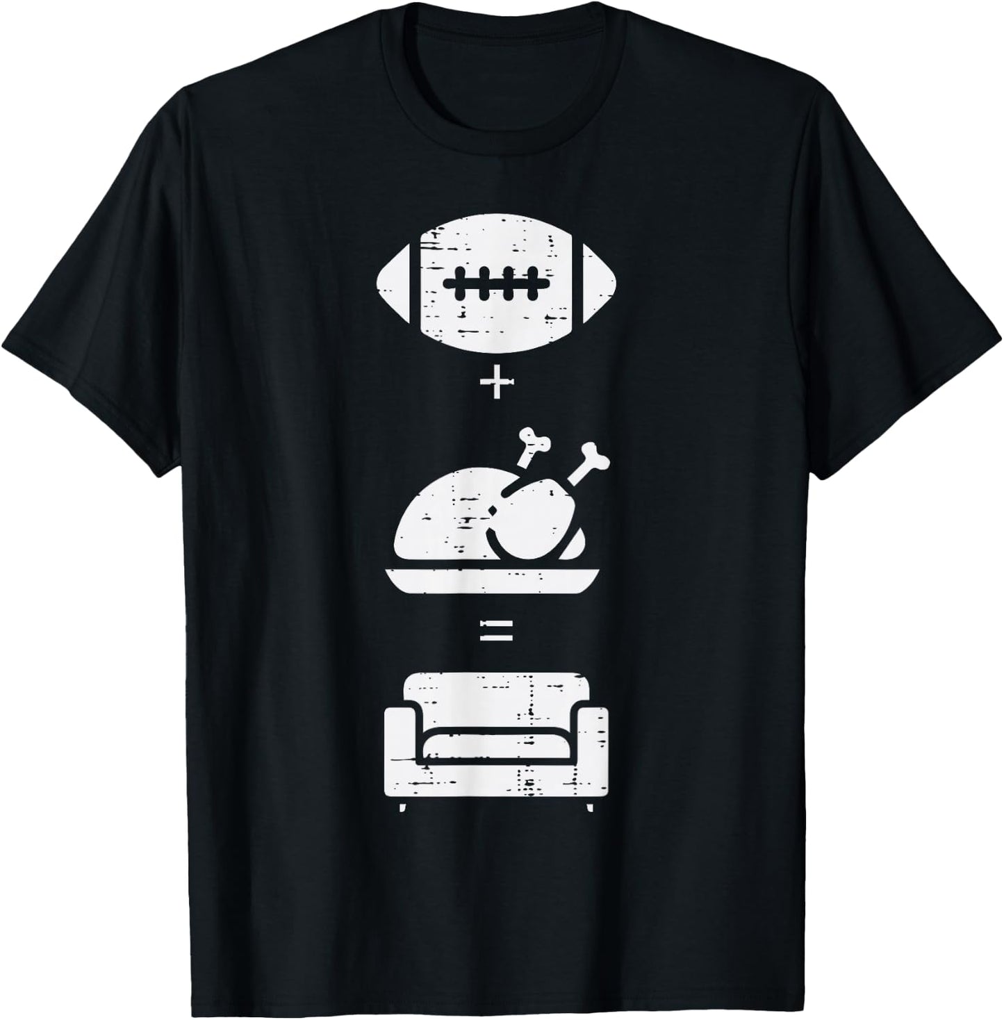 Football Turkey Couch Thanksgiving Sports Men Women Kids T-Shirt - T-Shirt | Black