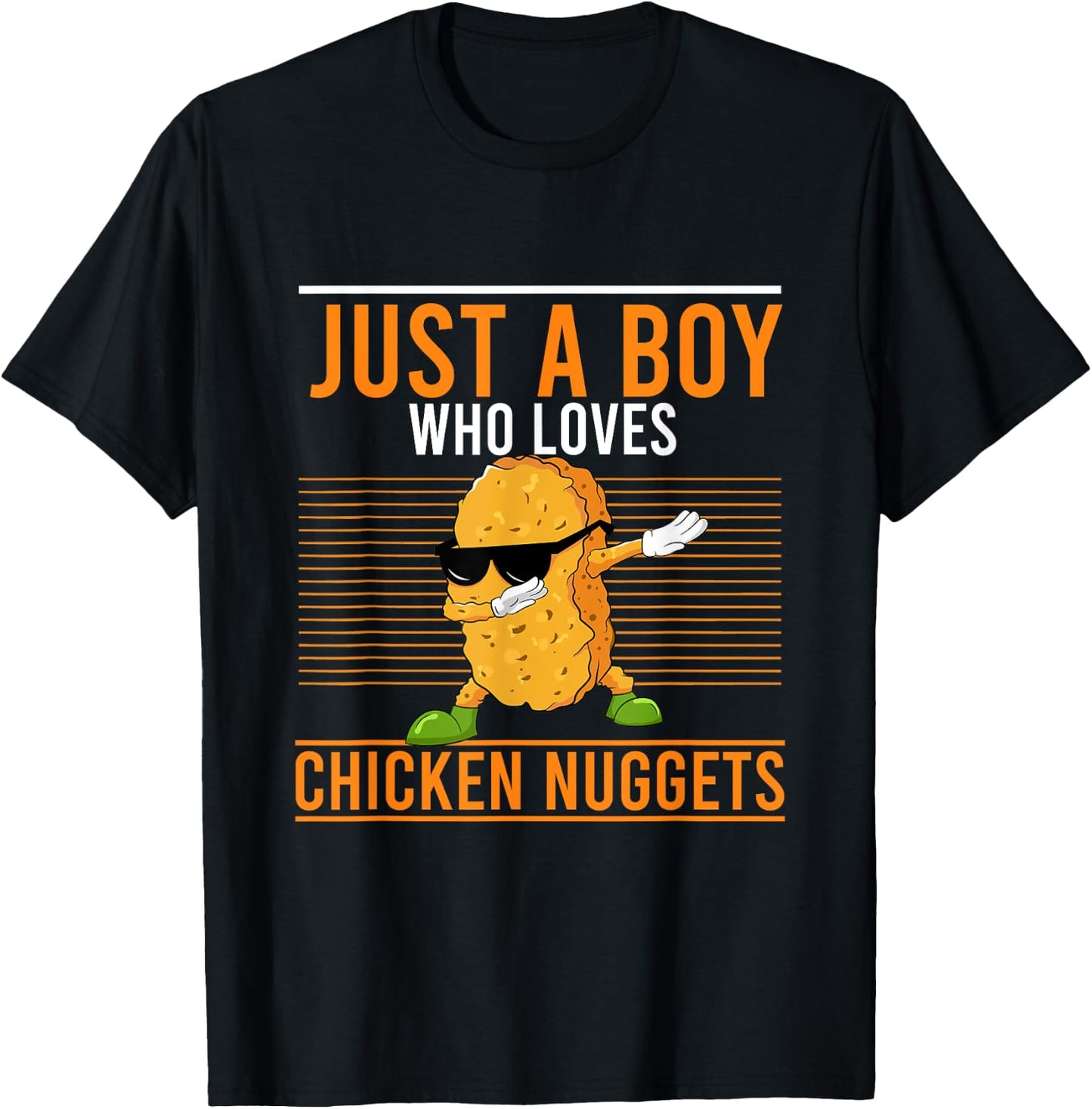 Cool Dabbing Just A Boy Who Loves Chicken Nuggets T-Shirt - T-Shirt | Black