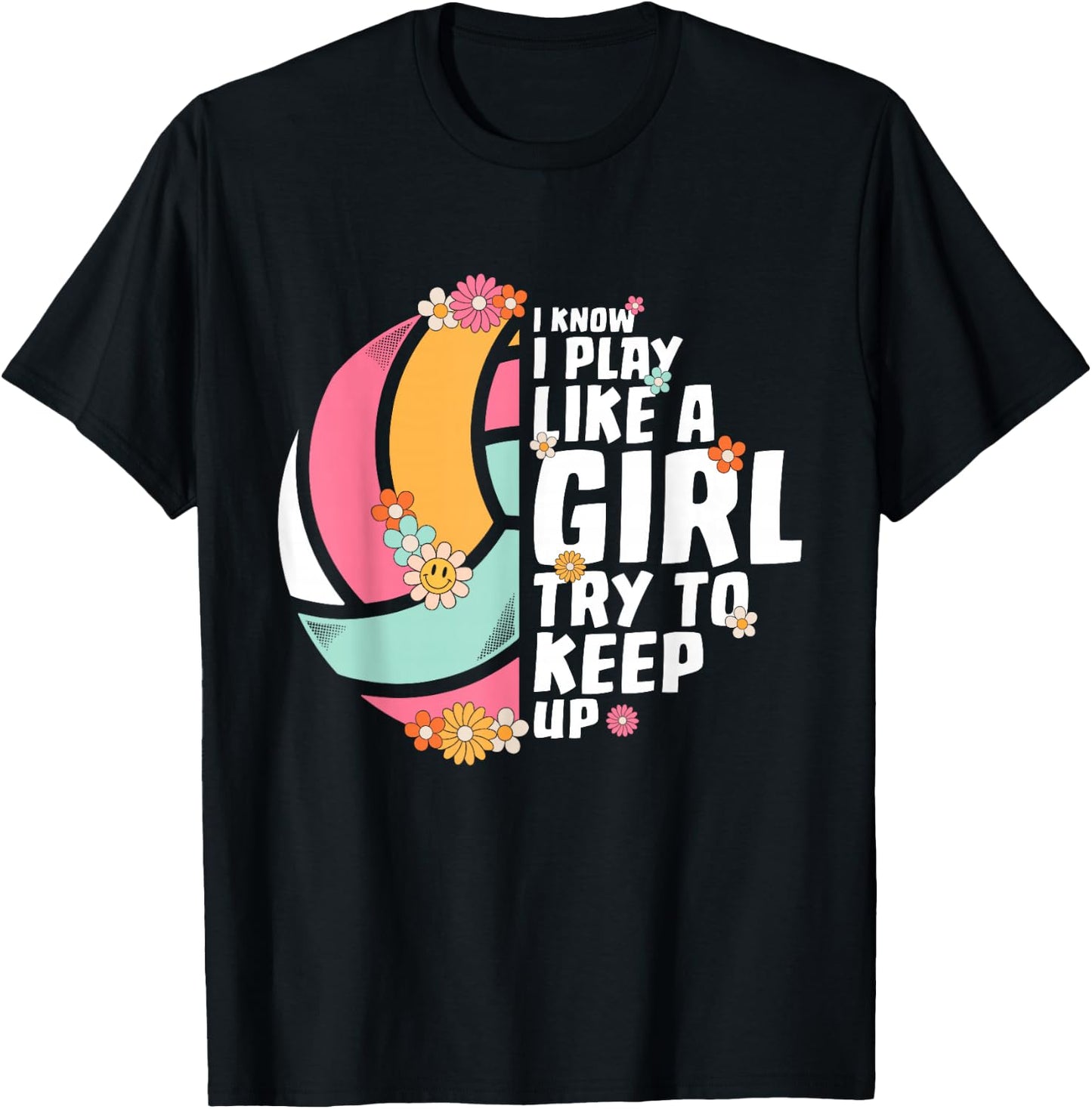 Volleyball Shirt Teen Girls Women College Volleyball Lover T-Shirt - T-Shirt | Black