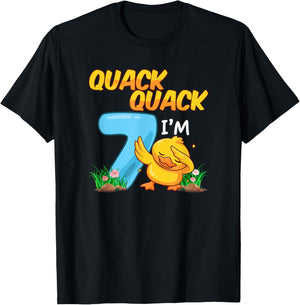 7 Year Old Gifts Boys Girls Teens Dabbing Duck 7th Birthday T-Shirt - T-Shirt | Black