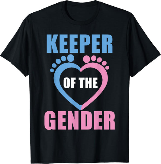 Baby Reveal Party Gender Reveal Keeper of The Gender T-Shirt - T-Shirt | Black