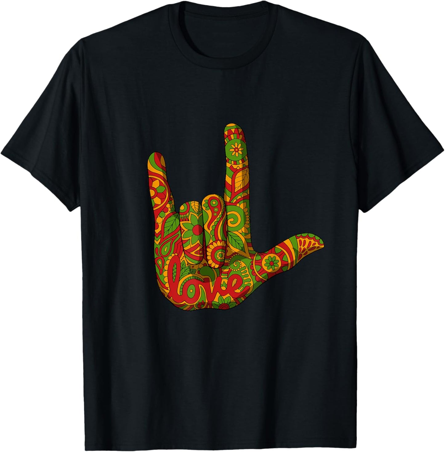 I Love You ASL Black History Month BLM Deaf African American T-Shirt - T-Shirt | Black