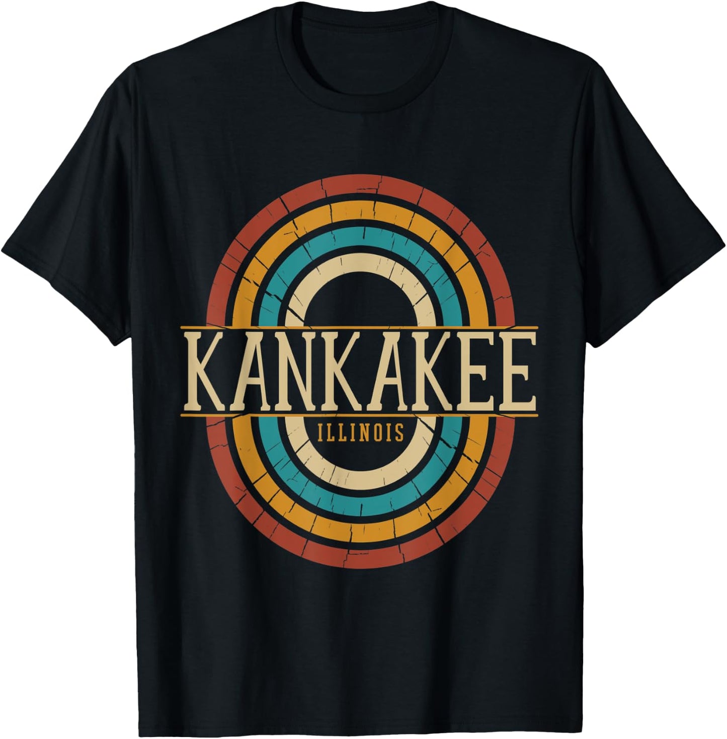 Vintage Retro Kankakee Illinois IL Women Men Souvenirs T-Shirt - T-Shirt | Black