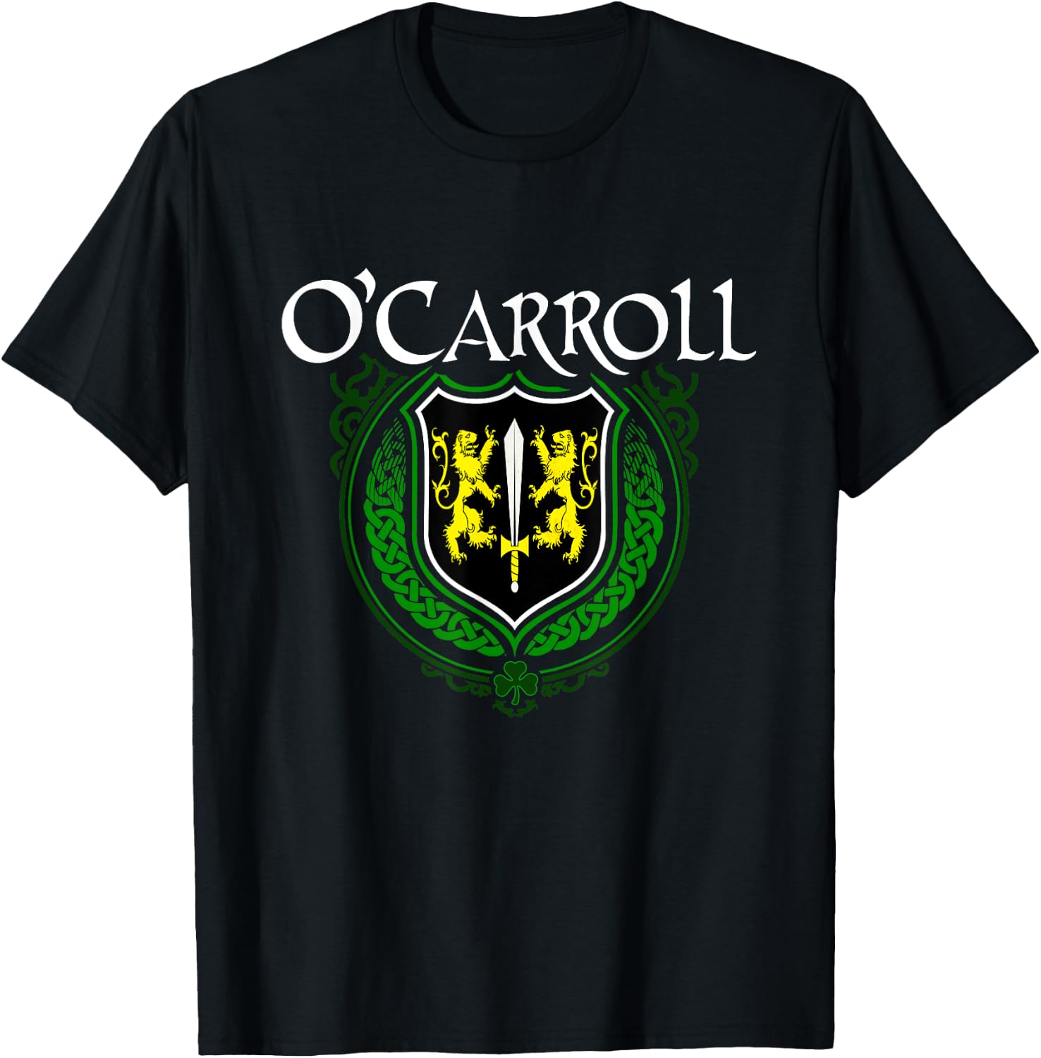 O'Carroll Surname Irish Clan Tartan Badge Ireland T-Shirt - T-Shirt | Black