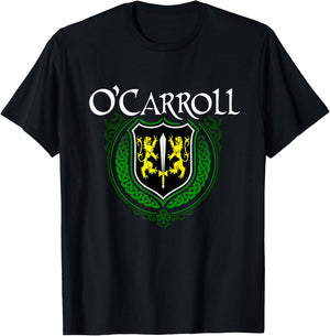 O'Carroll Surname Irish Clan Tartan Badge Ireland T-Shirt - T-Shirt | Black