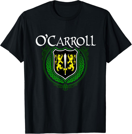 O'Carroll Surname Irish Clan Tartan Badge Ireland T-Shirt - T-Shirt | Black