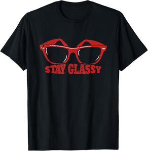 Stay Glassy Eye Glass Wearer Optician Glasses Optometrist T-Shirt - T-Shirt | Black