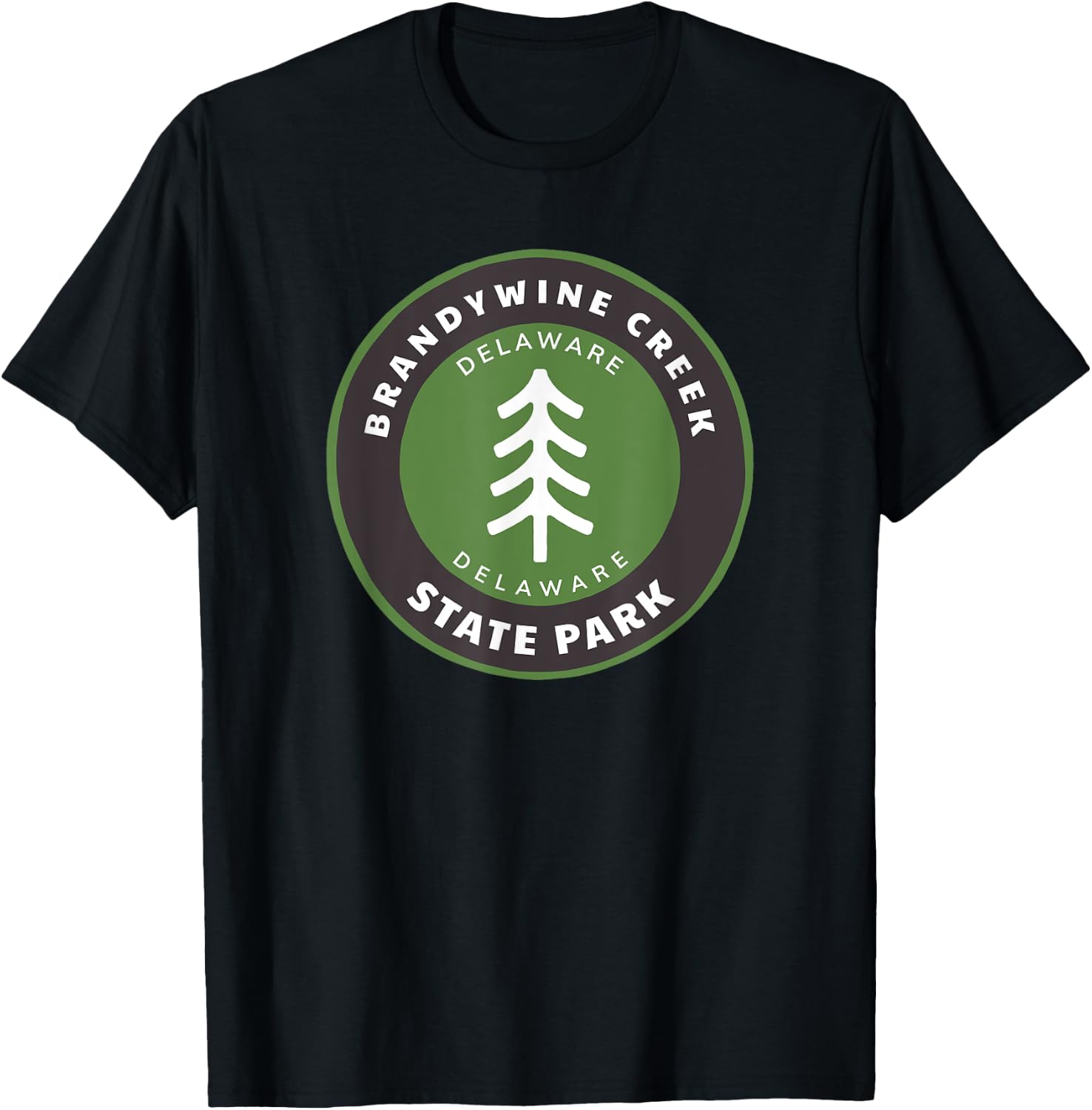 Brandywine Creek State Park Delaware DE Tree Badge vacation T-Shirt - T-Shirt | Black