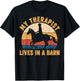 Funny My Therapist Lives In Barn Teen Girl Equestrian Horse T-Shirt - T-Shirt | Black
