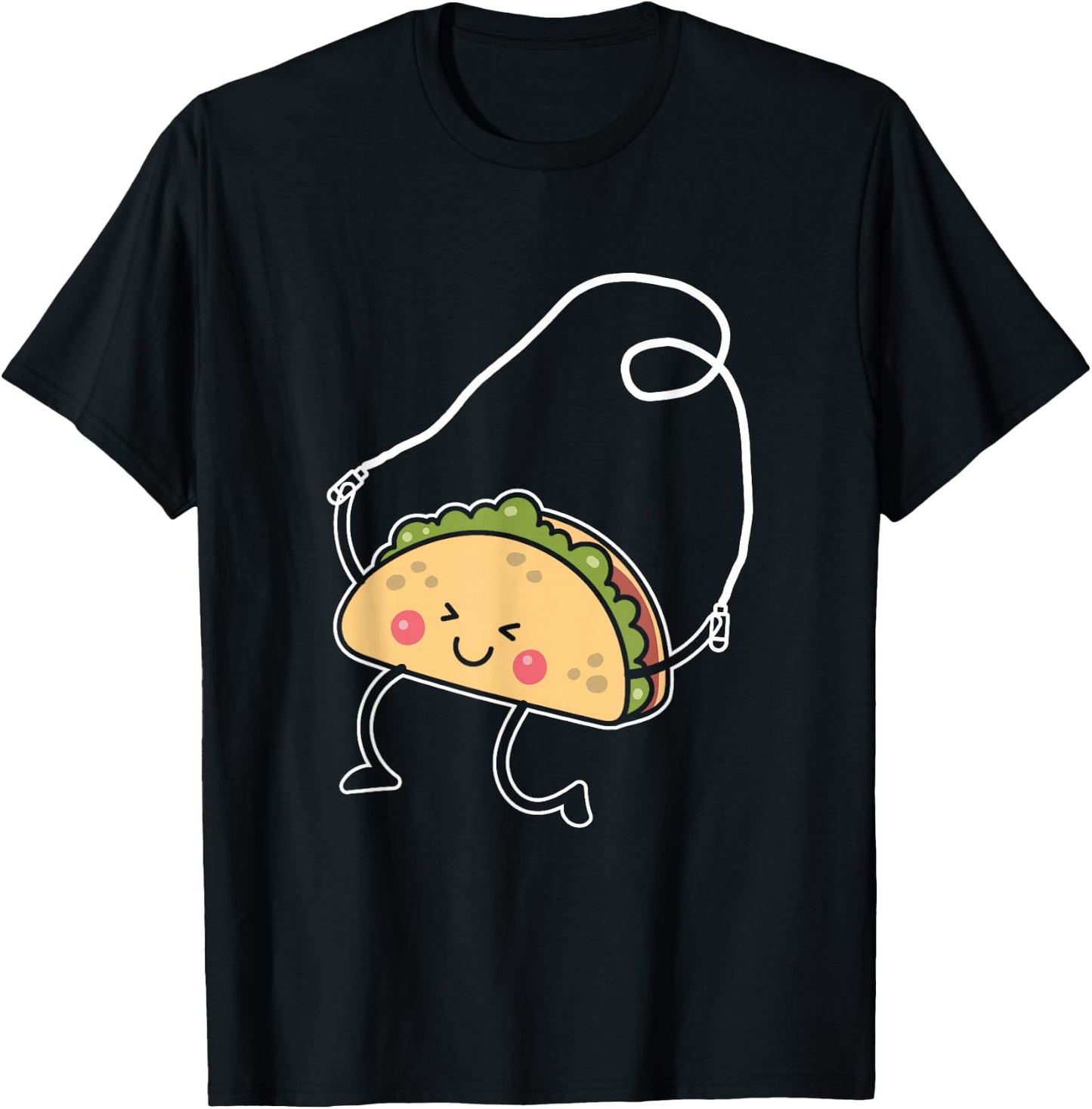 Funny Taco Skipping Rope | Jumping Rope | Jump Rope T-Shirt - T-Shirt | Black