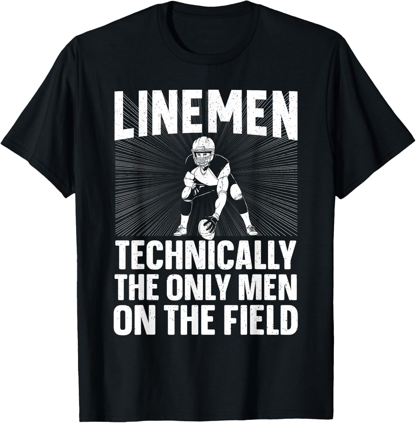 Funny Lineman Art Boys Coach Football Player Linemen T-Shirt - T-Shirt | Black