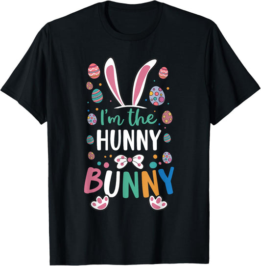 I'm The Hunny Bunny Festival Easter Egg Rabbit Ears T-Shirt - T-Shirt | Black