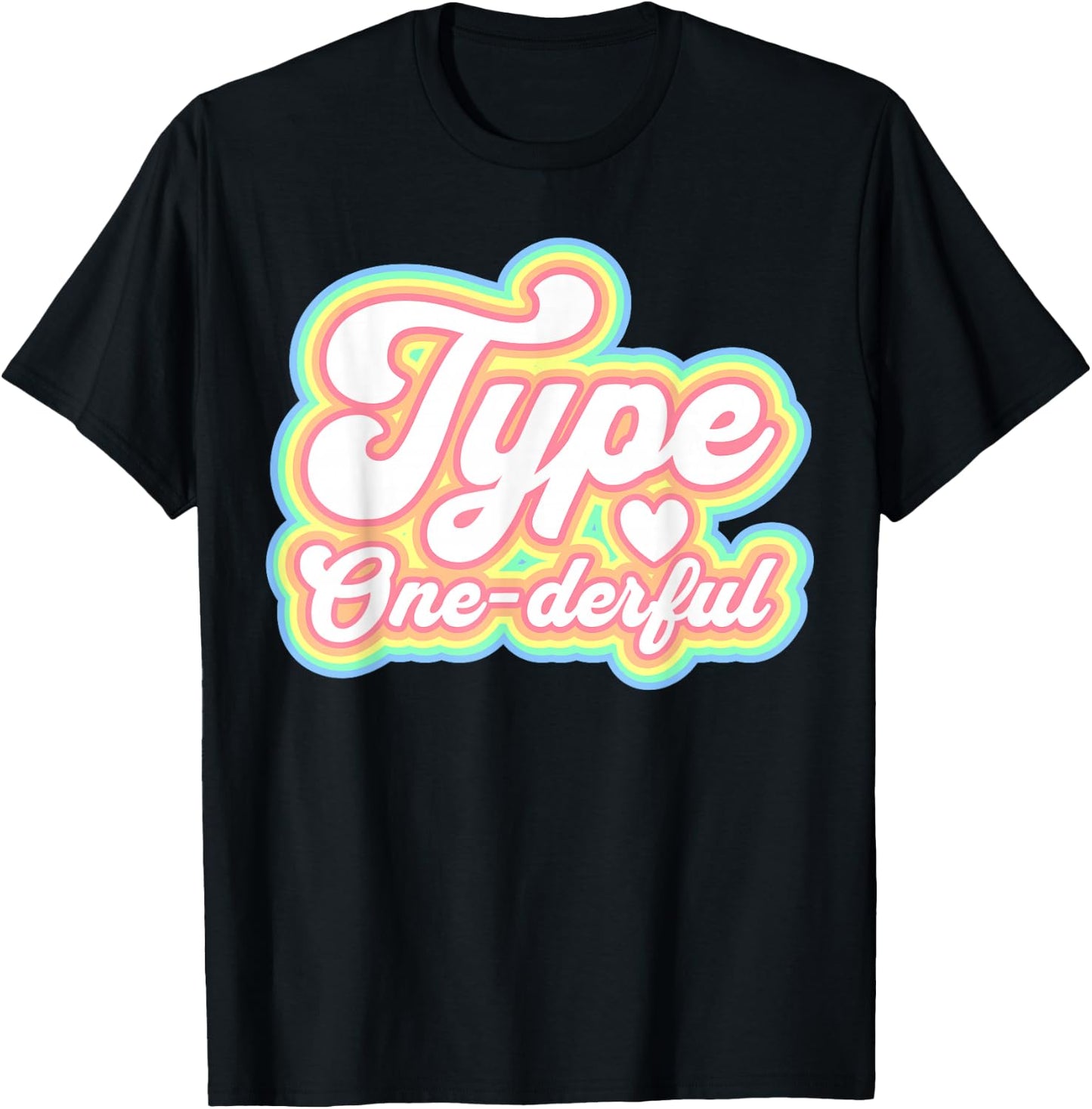 Type One-Derful Type One Diabetes Retro Awareness T-Shirt - T-Shirt | Black