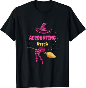 Accounting Witch Halloween Accounting T-Shirt - T-Shirt | Black