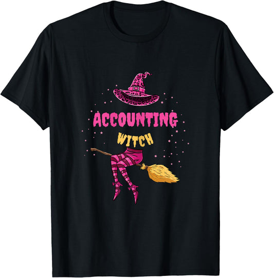 Accounting Witch Halloween Accounting T-Shirt - T-Shirt | Black