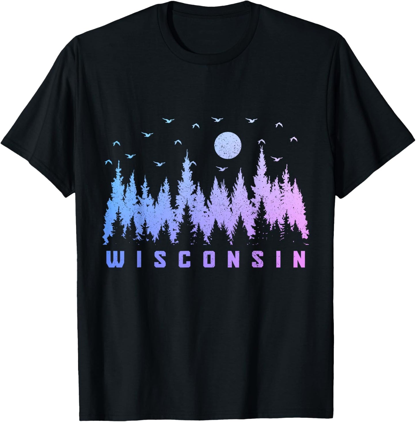 We Love Wisconsin - The Badger State -Adults Black Cotton Small Short Sleeve Nature/Hiking T-Shirt - T-Shirt | Black
