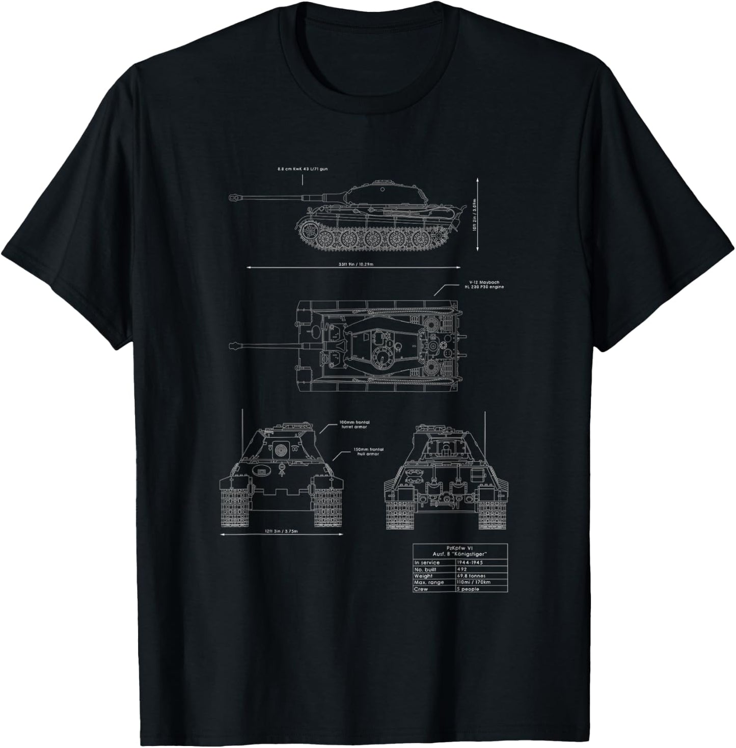 Königstiger” or “King Tiger Sd.Kfz. 182 german ww2 tank T-Shirt - T-Shirt | Black