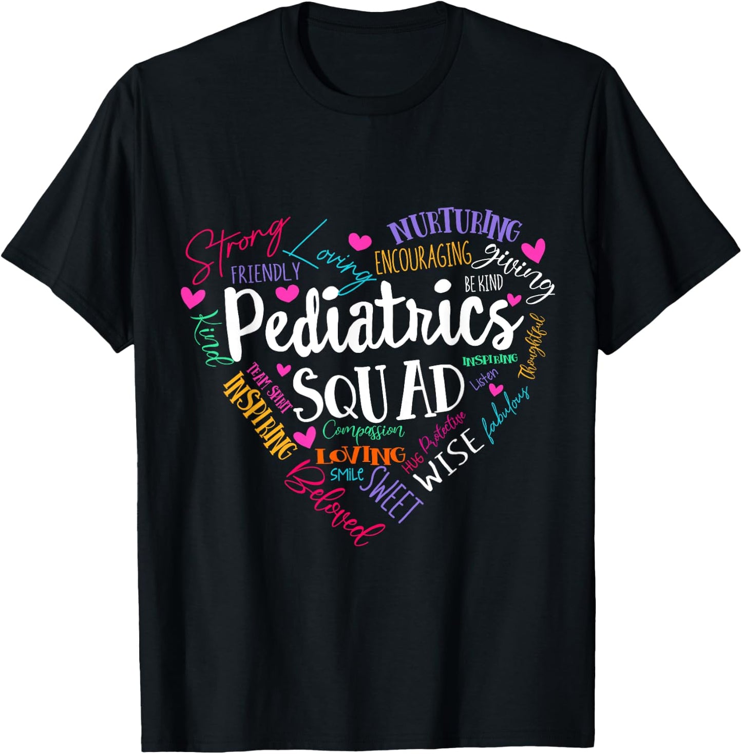 Pediatrics Squad Peds Registered Nurse School PICU Nurses T-Shirt - T-Shirt | Black