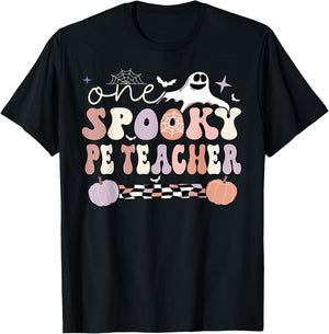 Spooky PE Teacher Halloween Physical Education Teacher Men Women T-Shirt - T-Shirt | Black