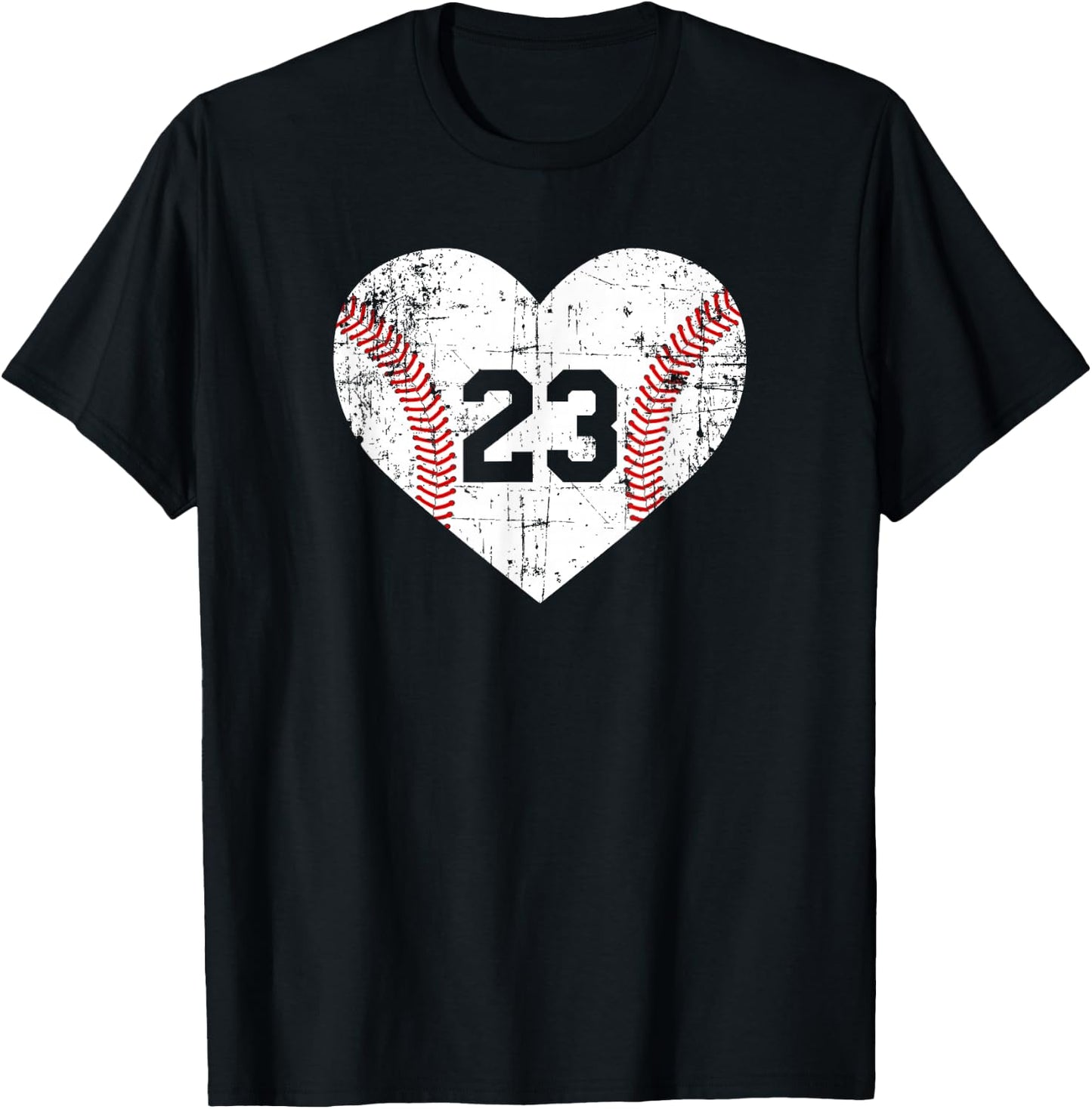 Vintage Baseball 23 Jersey Number T-Shirt - T-Shirt | Black