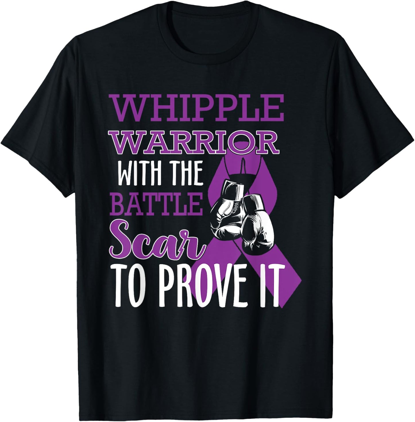 Whipple Warrior With Battle Scar Pancreatic Cancer Awareness T-Shirt - T-Shirt | Black