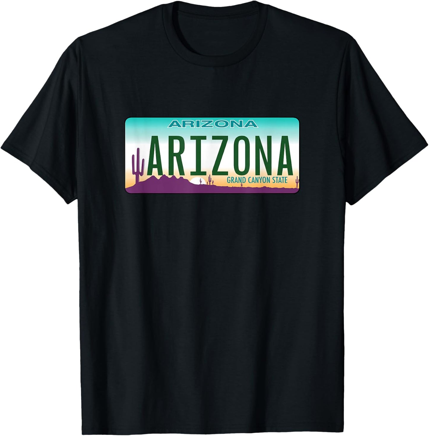 Arizona License Plate - Throwback Design - Classic T-Shirt - T-Shirt | Black