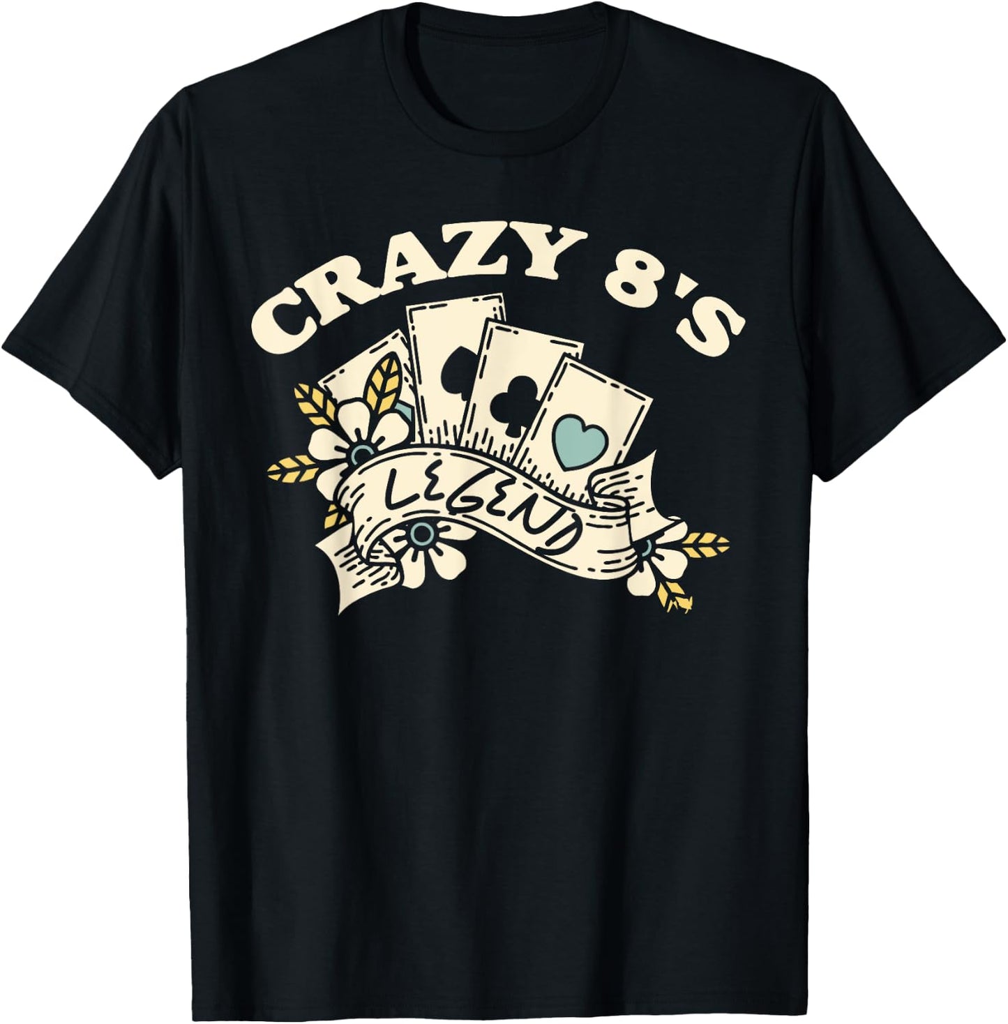 Card Games - Crazy Eights Legend T-Shirt - T-Shirt | Black