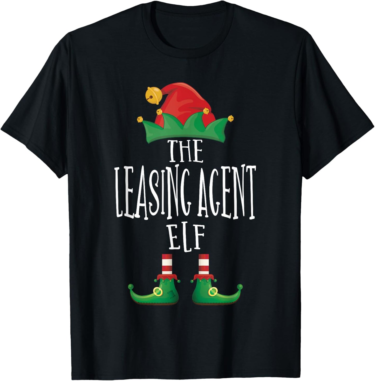 Leasing Agent Elf Shirt Family Matching Group Christmas T-Shirt - T-Shirt | Black