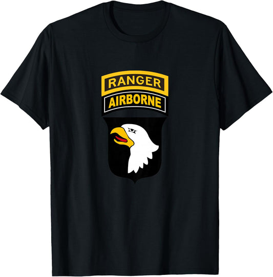 Kids 101st Airborne Ranger Tab for Boys, Girls, Son, Daughter T-Shirt - T-Shirt | Black