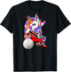 Dabbing Unicorn Trinidad and Tobago Volleyball Fans Jersey T-Shirt - T-Shirt | Black