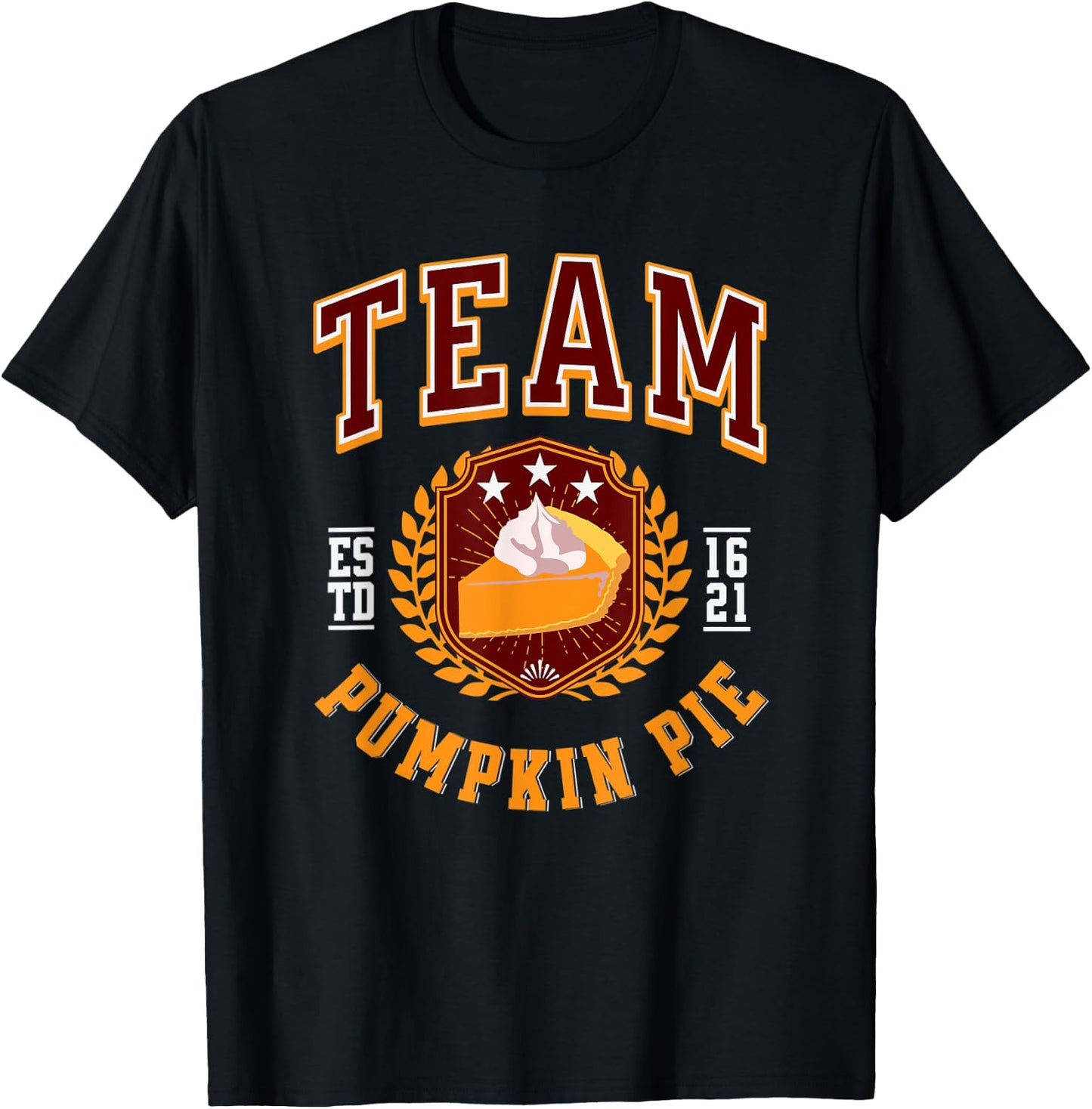 Thanksgiving Eating Team Pumpkin Pie Nutrition Facts T-Shirt - T-Shirt | Black