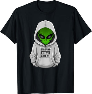 Cool Alien Halloween Costume Straight Outta Area 51 T-Shirt - T-Shirt | Black