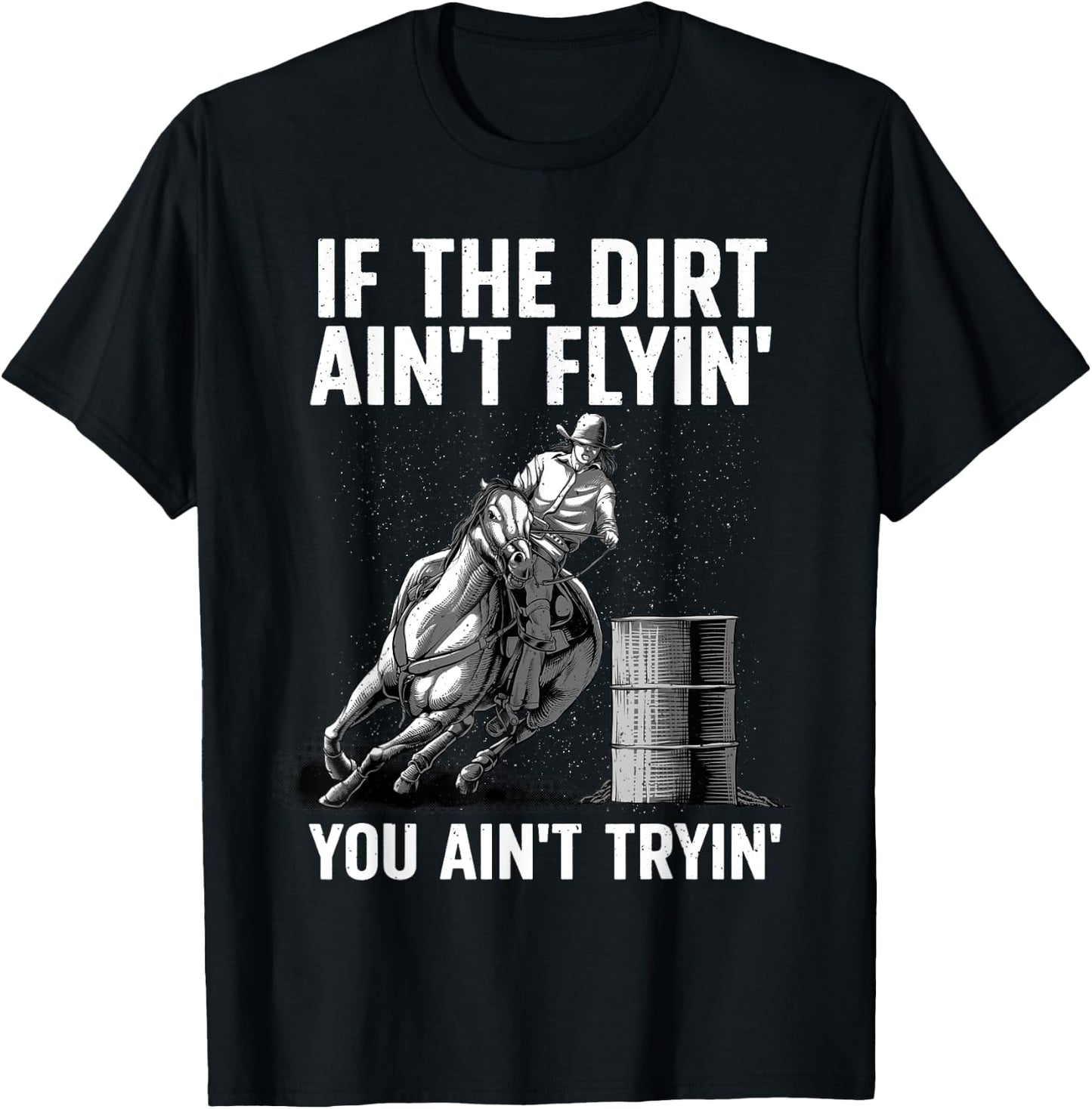 Funny Barrel Racing Design Women Barrel Racer Rodeo T-Shirt - T-Shirt | Black
