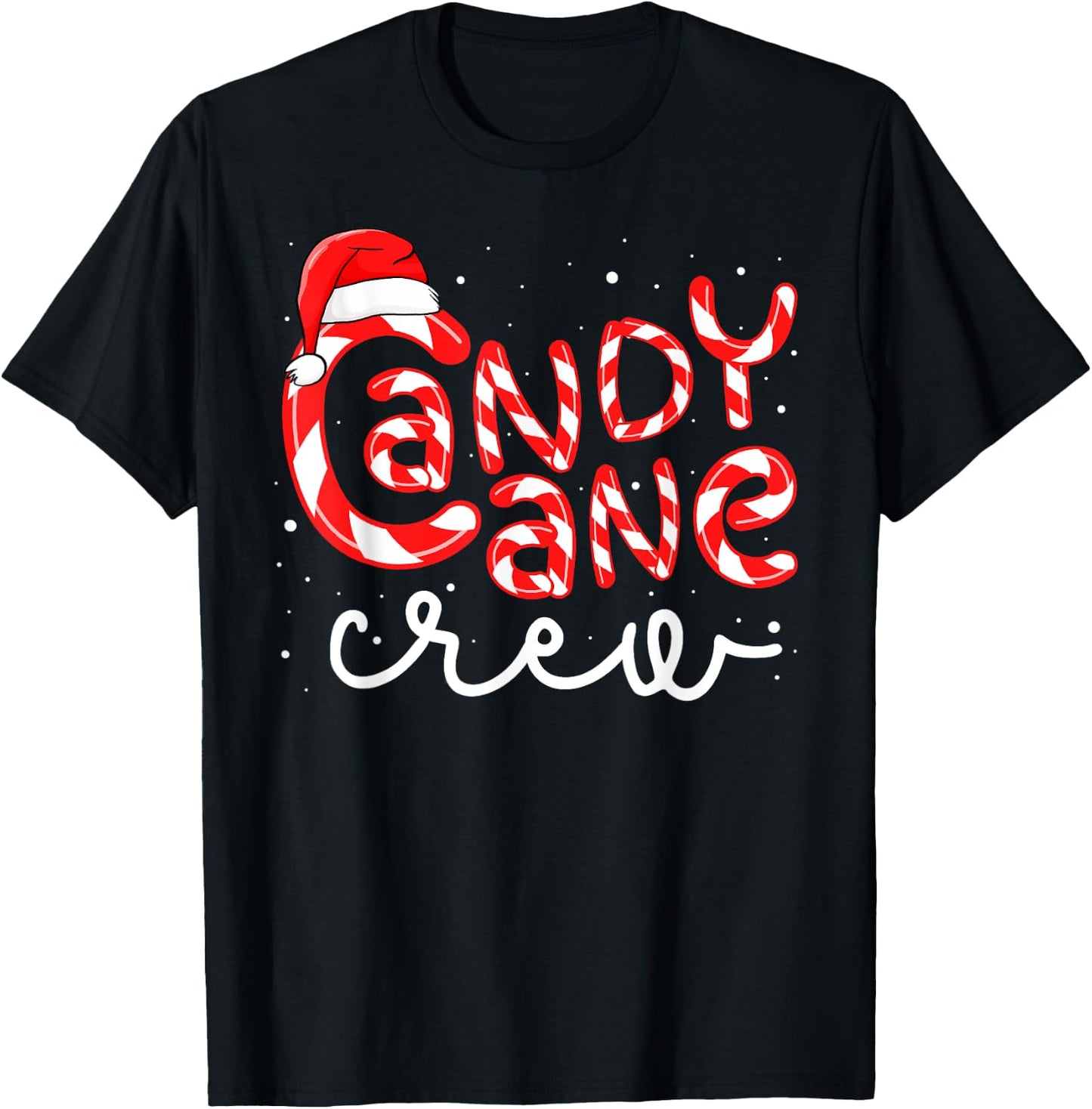 Candy Cane Crew Christmas Squad Xmas Family Matching Santa T-Shirt - T-Shirt | Black