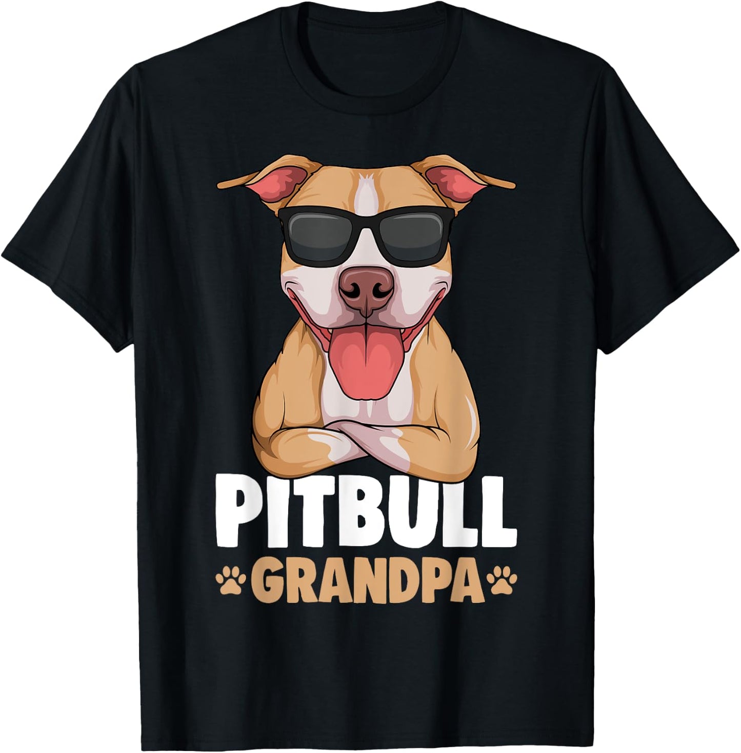 Pitbull Grandpa Pittie Dog T-Shirt - T-Shirt | Black